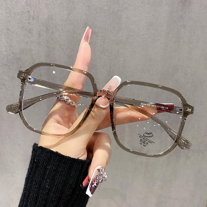 Fashion Leopard Oversized Myopia Glasses Women Square Blue Light Blocking Ultralight TR90 Minus Diopter Eyeglasses