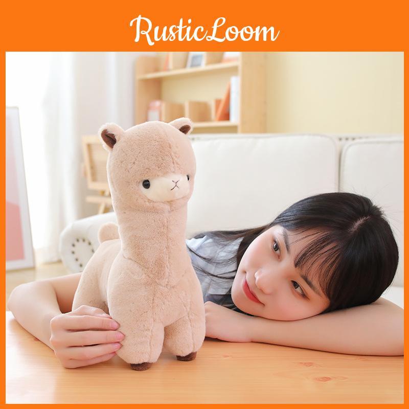 White Brown Cute Alpaca Cartoon Plush Toy Pillow For Kid Gift And Decor Room