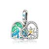 Authentic Copper Bule Heart Charm Bead Charms Castle Snowflake Bead Charms Compatible With Authentic Bracelets Necklaces for Women Do It Yourself Jewe