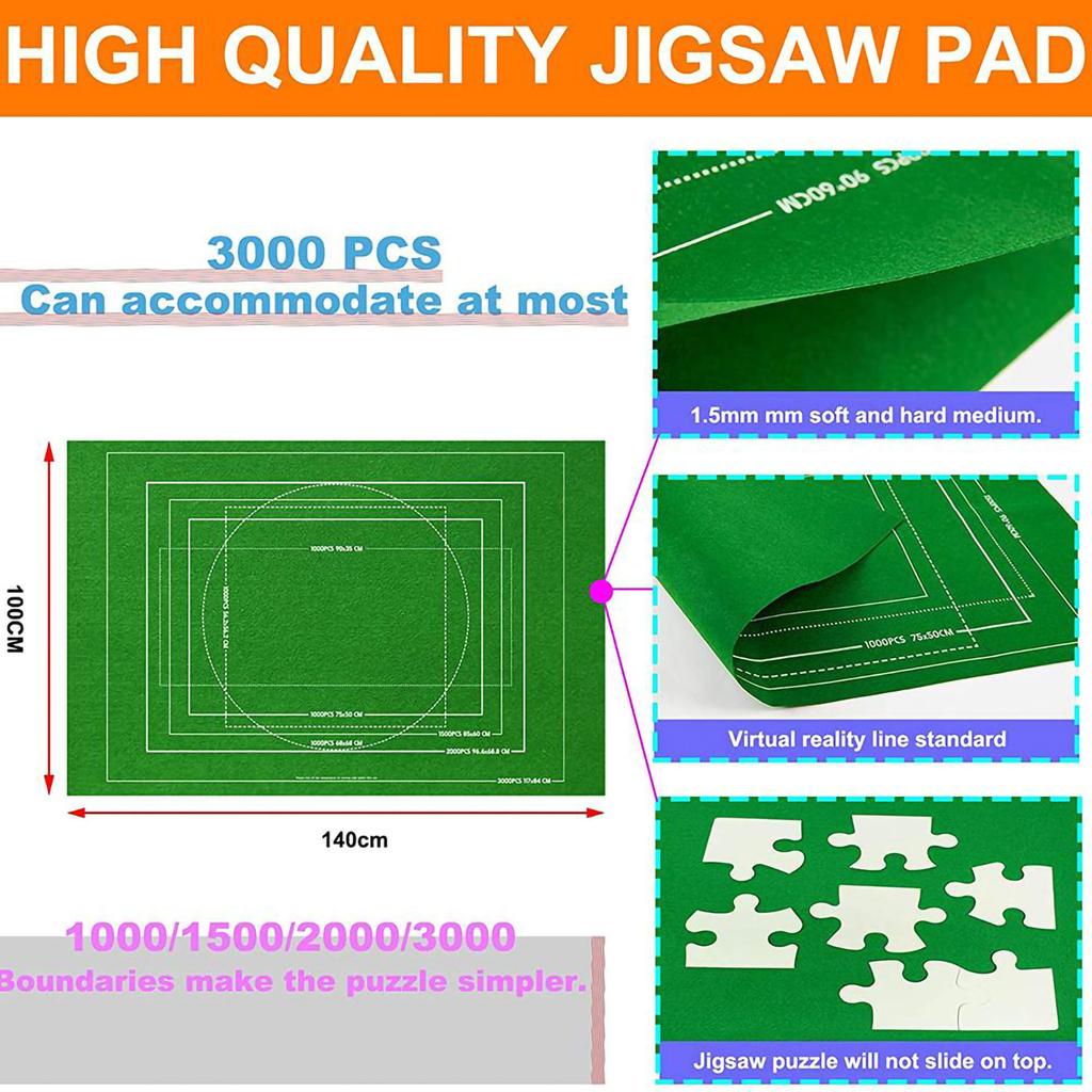 1 piece set of 1000 3000 pieces jigsaw puzzle storage felt blanket toy centimeter