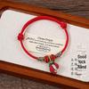 Peach Wood Red Rope Bracelet - Unisex Protective Benmingnian Handwoven Ethnic Style