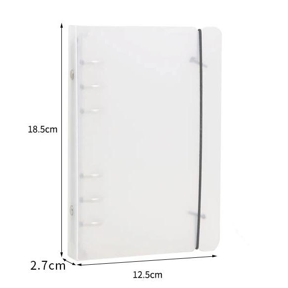 

1 шт. A4A5A6 Креативный матовый полупрозрачный ПП ремешок Блокнот на разъемных листах Книжный зажим Обложка для блокнота