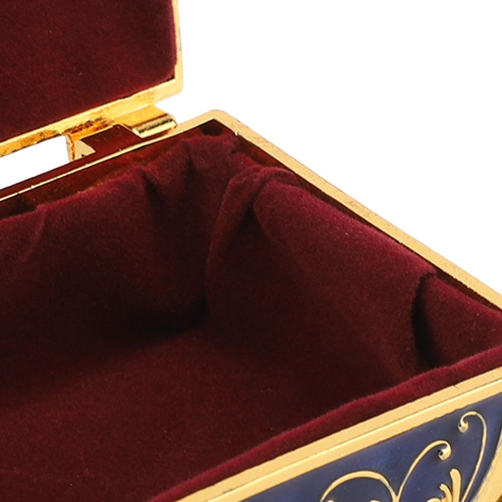 Zinc Alloy Metal Jewelry Box Sparkling Rhinestones Treasure Chest Box  Dressing Table