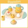 Childrens Wooden Teapot Cup Tea Set With Kitchen Furniture For Play Imaginative