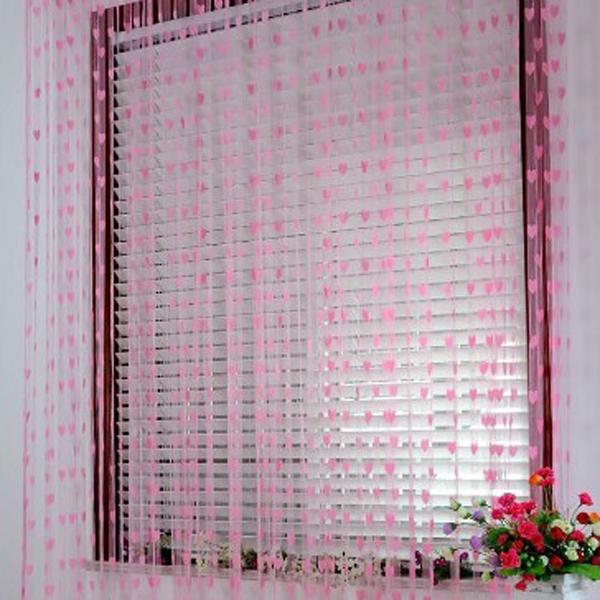 Heart Tassel String Door Curtain Hanging Pink