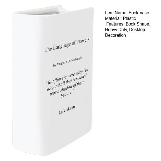 Book Vase The Language of Flowers Plants Vase Aesthetic Living Room Bedroom Home Office Decoration Book Lovers Gifts