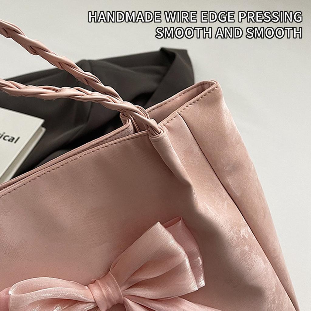 Ladies Fashion Shoulder Bag Handbag All-match Messenger Bag,Bow Contrast Color Shoulder Bag