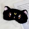 Unicorn Ears Plush Eye Mask with Embroidered Rabbit Design for Sleep Shading