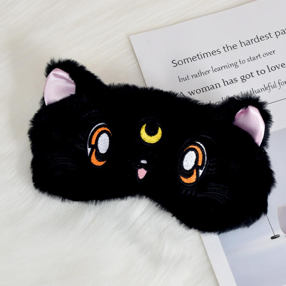 Unicorn Ears Plush Eye Mask with Embroidered Rabbit Design for Sleep Shading