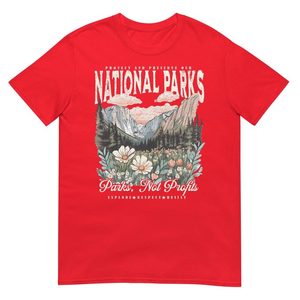 Floral Protect Our National Parks Retro Nature Conservation TShirt S