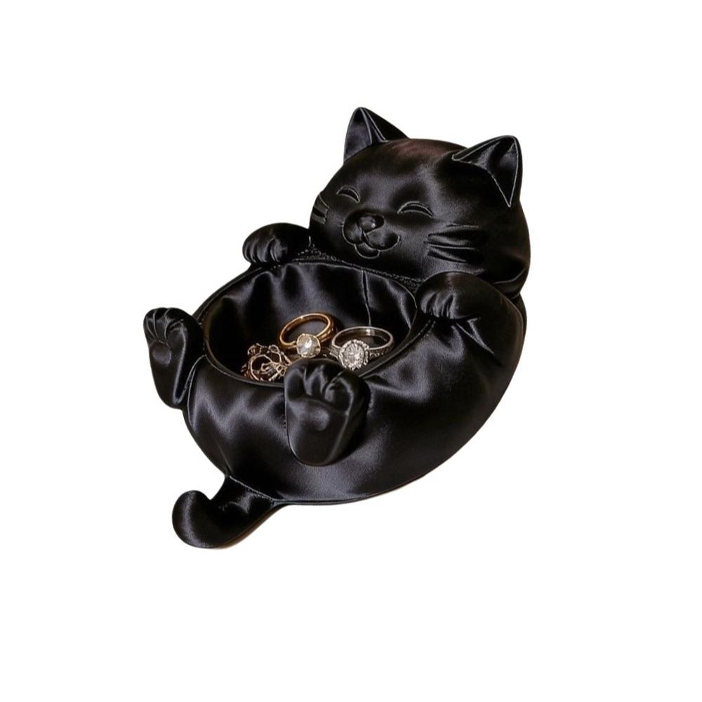 Decorative 3D Printed Trinket Holder Plastic Jewelry Storage Box Desktop Organizer  Vanity чёрный