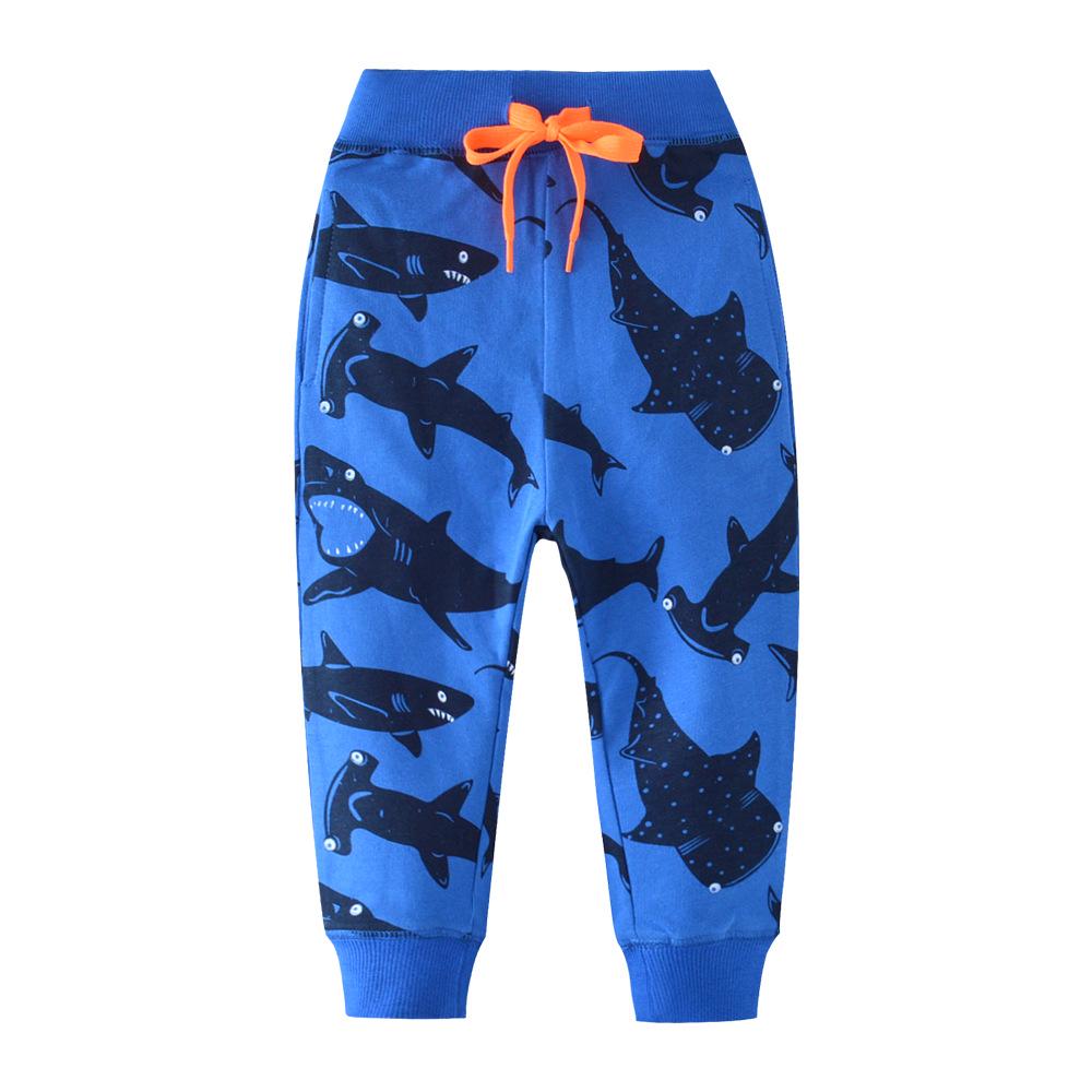New Autumn/Winter Boys European Style Cotton Print Pants - Knitted Terry Cloth with Cuffed Hem 3T (100cm)