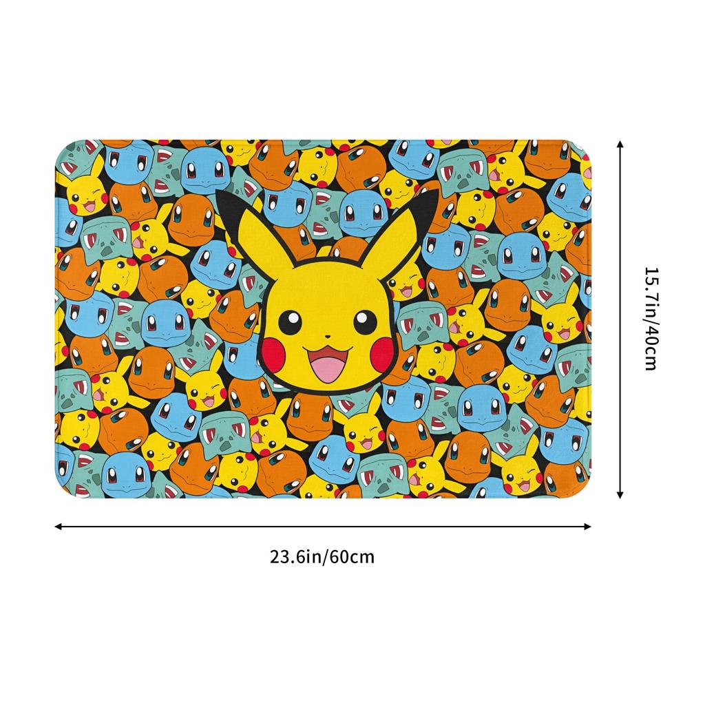Anime Cartoon Pikachus Doormat Mat Anti-Slip Kitchen Bath Balcony Rug Carpet 40*60cm