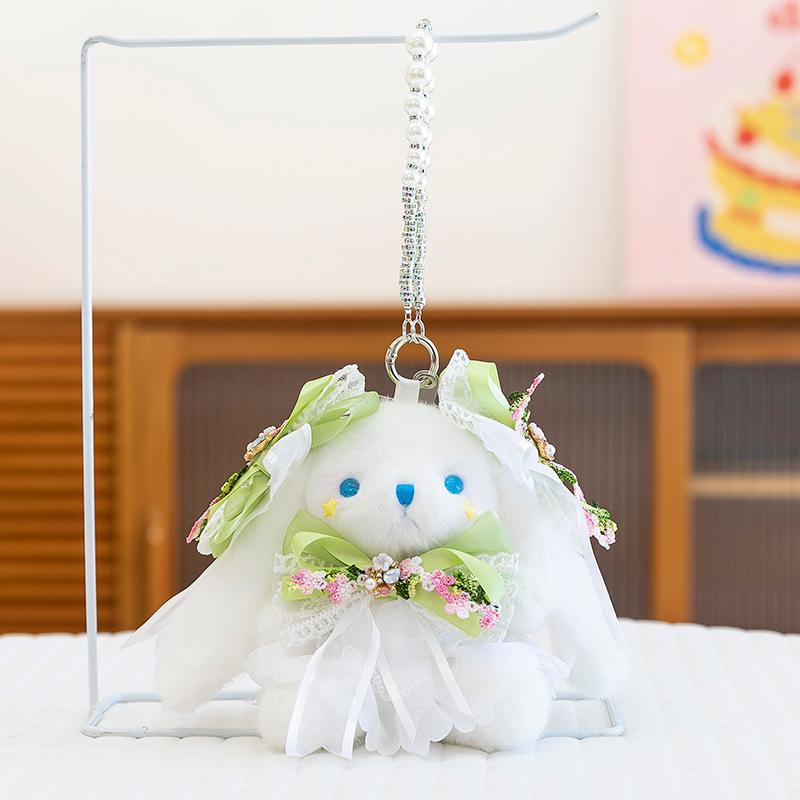Flora Rabbit Pendant Plush Toy Cute Rabbit Doll Keychain Rag Doll Girl Gift