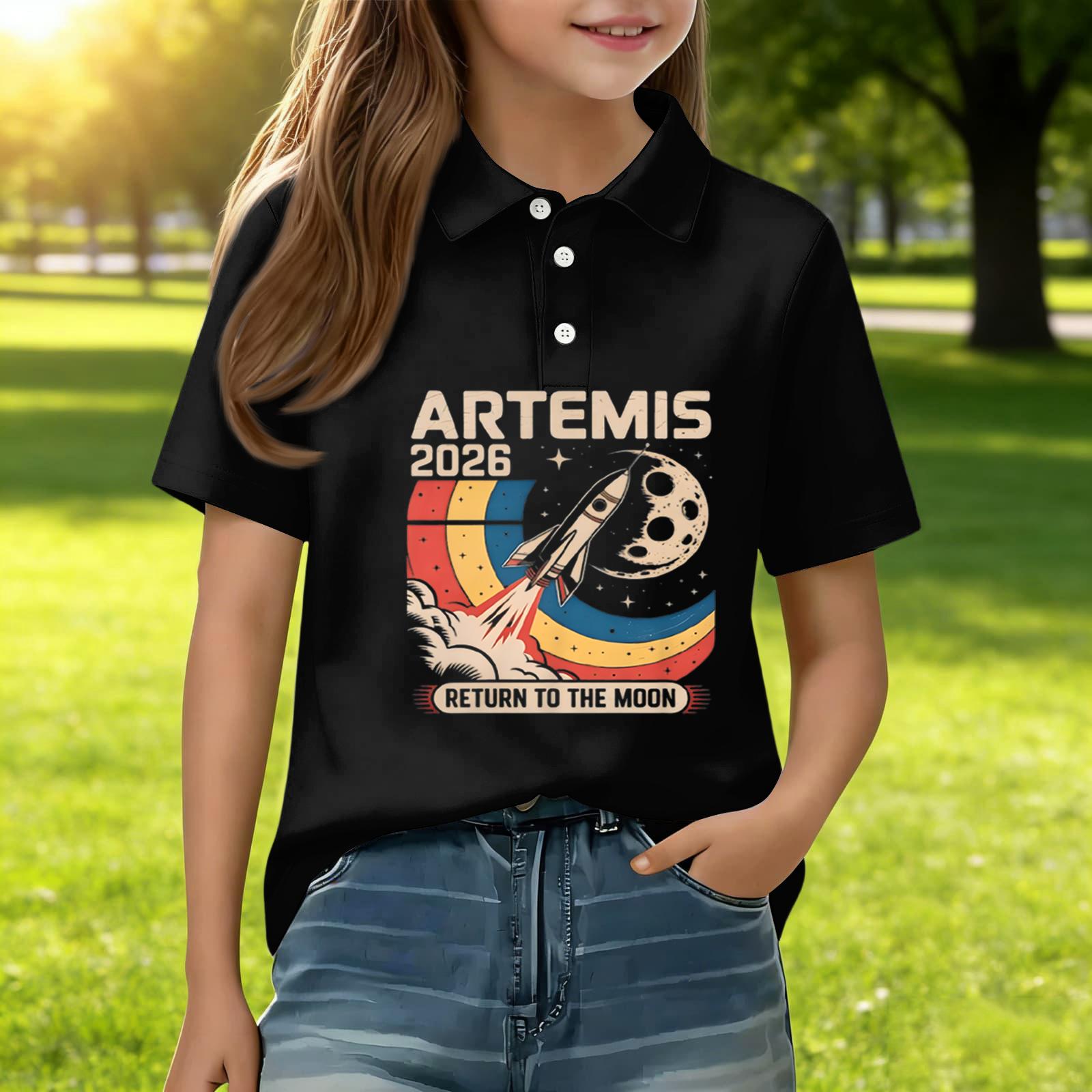 Children s Daily Casual Short-sleeved Print Tops T-shirts Shirts 110 чёрный