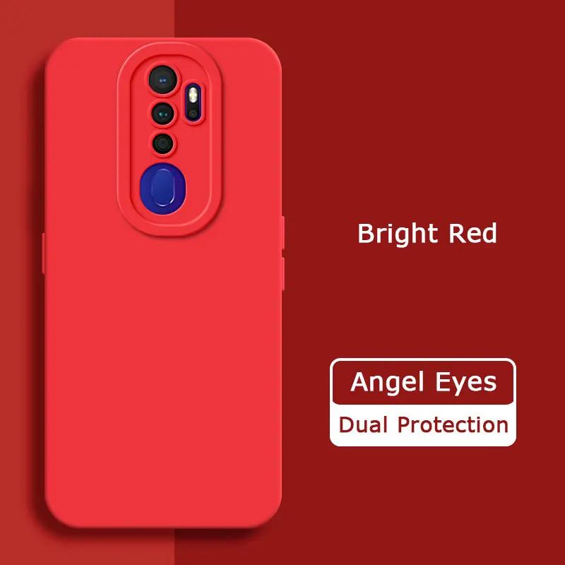 Angel Eyes Square Liquid Silicone Phone Case for OPPO A5 A9 2020 A11 A11X Camera Protective Soft Shockproof Back Cover Armor Bag
