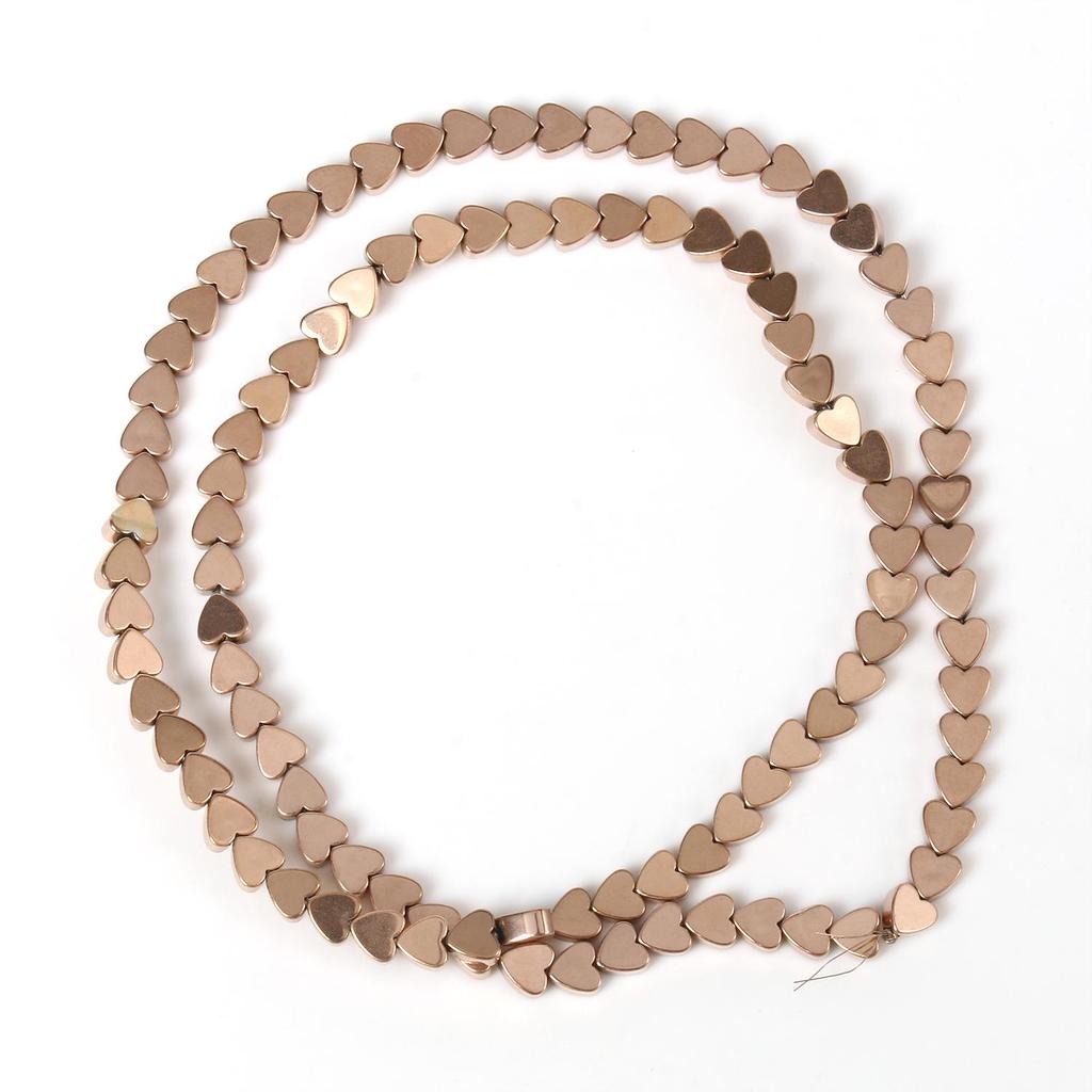 Handgefertigte Bastelfarbe, rosévergoldete Hämatitperlen, natürliche Rondelle-Perlen für Schmuckherstellung, DIY-Charms, Armband-Zubehör, 38,1 cm