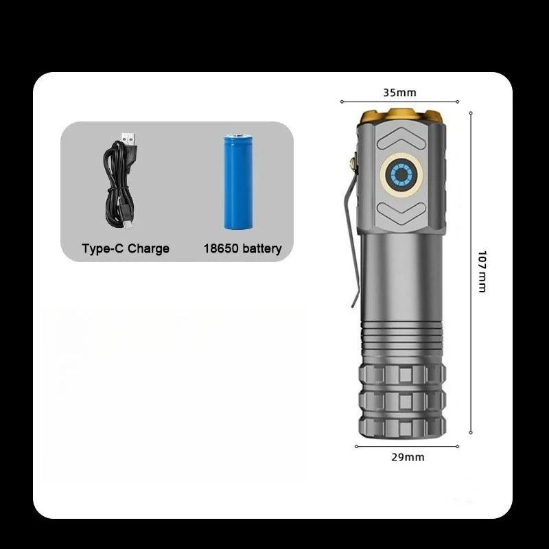 LED Strong Light Flashlight Rechargeable Multi Functional For Long Range Portable Outdoor Home Mini Flashlight Cap Clip Light