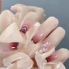Wearing Nail Short Ballet Color Hills Camellia Nail Art Flower Nail Art Finished Removable Wearable Nail Sticker