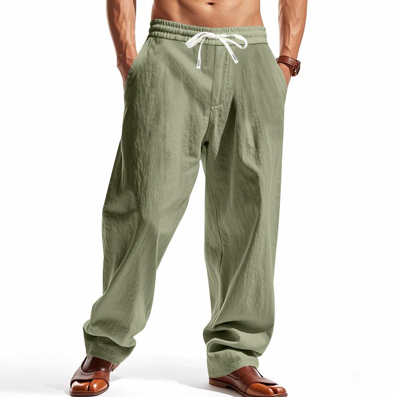 Men's Loose-Fit Wide-Leg Casual Beach Pants.