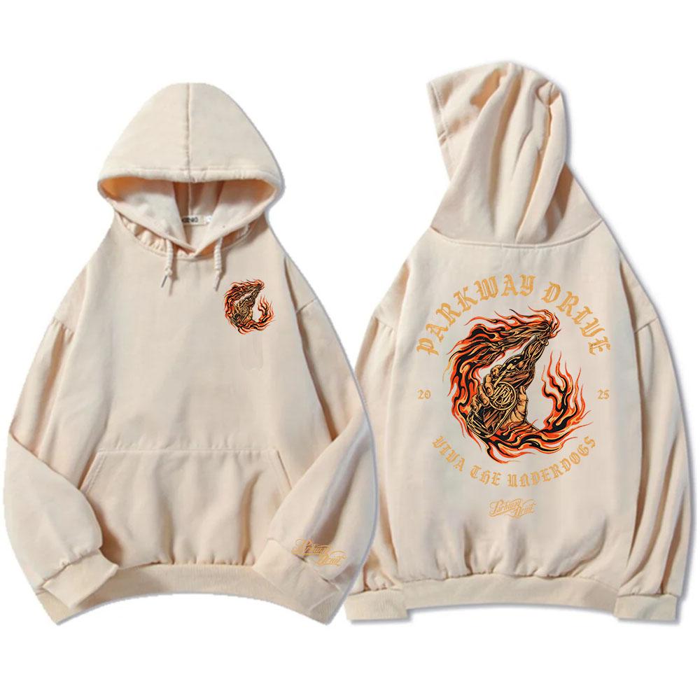 Skeleton Lighthouse Pullover Hoodie Parkway Drive Rock Band Fashion Sweatshirts Long Sleeve Winter Fleece Men Clothing