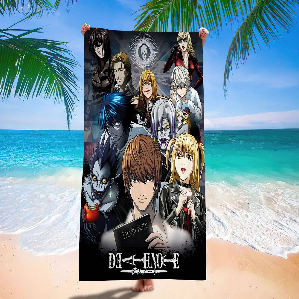 Hot Anime D-Death N-Notes Microfiber Blanket Quick Drying Beach Towels Oversized Printing Super Absorbent Pool Towel Blanket