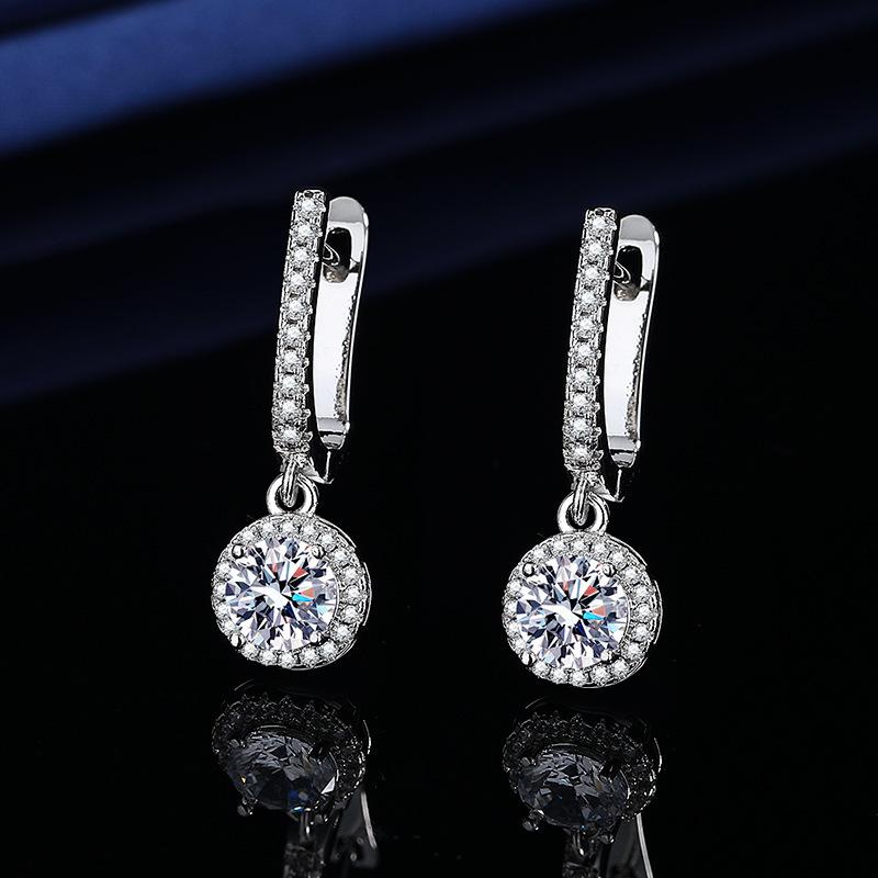 2026 Inlaid Zircon Earrings Women's Diamond-set Fashion Round Square Bag Flower Ear Buckle Earrings