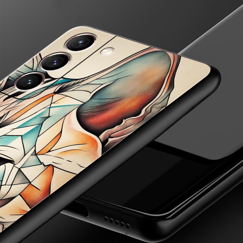 Abstract Creative Cat Line Phone Case Cover for Samsung Galaxy S26 S25 S24 S23 S22 S20 S21 FE Ultra S25 Edge Plus Soft TPU Shell