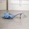 Designer Spring Summer Design Pointed Toe Women Slippers Elegant Thin Heels Slingbacks Party Dress Slides Shoes