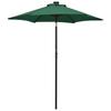 LED Illuminated Sun Umbrella Green 200 X 211 Cm Aluminum Frame