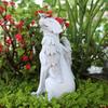 Cross Angel Dog Memorial Statue for Outdoor Garden Decoration - Resin Pet Tombstone
