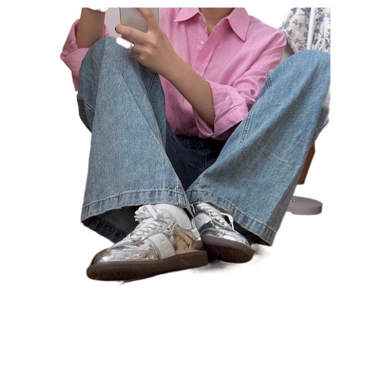 2025 Versatile Women's Silver Sneakers – Forrest Gump Campus Style Casual White Trainers