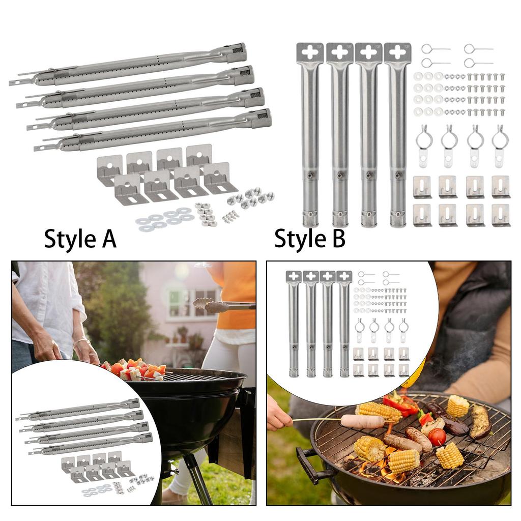 4Pcs Gas Grill Tube Burners Universal Spare Parts Grill Burner Tubes for Camping Party BBQ Supplies Barbecue Cooking Tools
