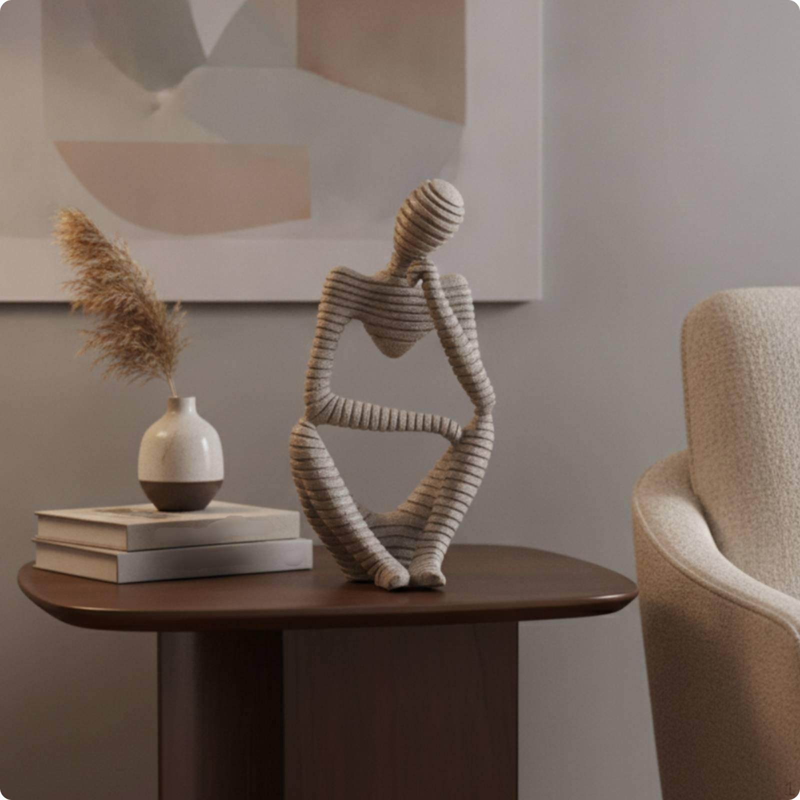 Abstract Human Statue Textured MineralTextured figurineLike Tabletop Decorative Figurine
