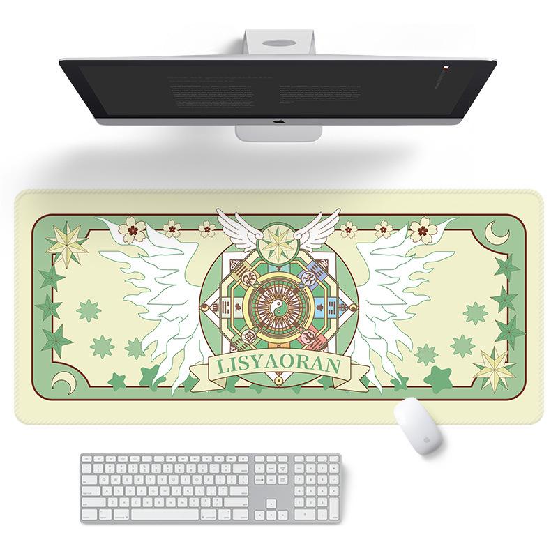 Podkładka pod mysz Magic Circle Magical Girl XL z pogrubionymi obszywanymi krawędziami i podpórką pod nadgarstek – urocza i idealna do użytku biurowego lub z laptopem.