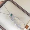Musla Design Pure 925 Sterling Silver Pave Aaa Zircconia White Chalcedony Four Seasons Beans Necklaces For Women Fine Jewelry