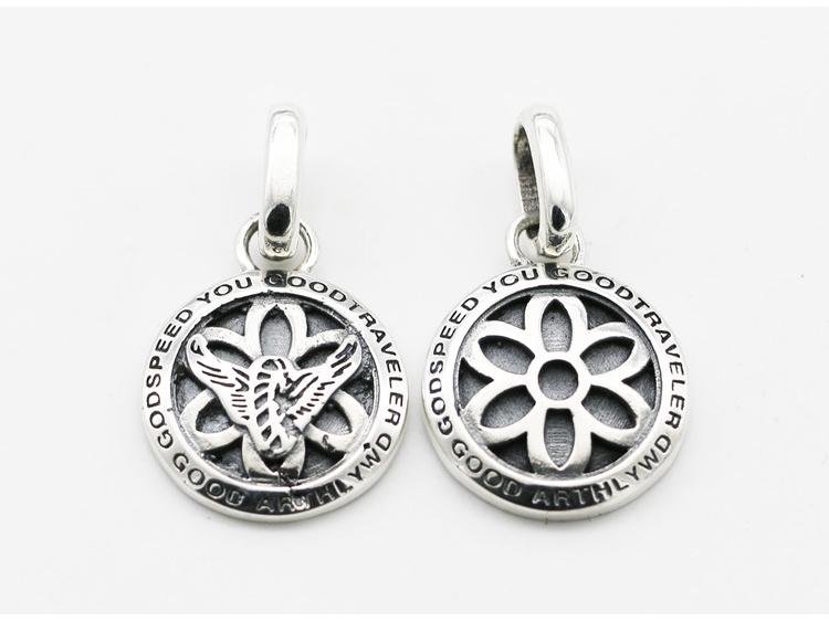 S925 Sterling Silver Cherry Blossom Necklace: Unisex Japanese & Korean Style Retro Pendant