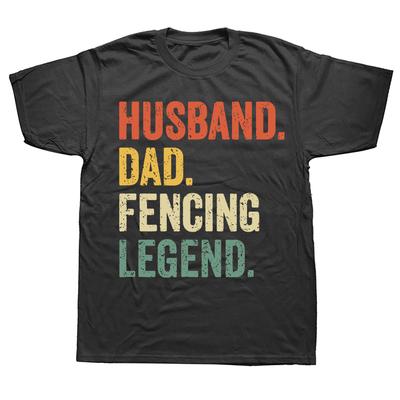 Lustiges Fechter Ehemann Vater Fechtlegende Vintage T-Shirts Grafik Baumwolle Streetwear Kurzarm Geburtstagsgeschenke Sommer T-Shirt