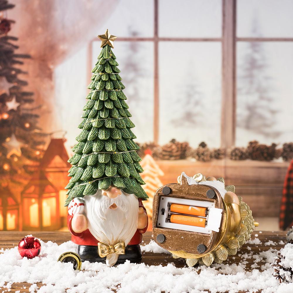 New European American Luminous Christmas Tree Goblin Dwarf Ornament Home Christmas Resin Christmas Decoration