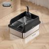 Extra Large Top-Entry Stainless Steel Cat Litter Box with Anti-Splash High Walls