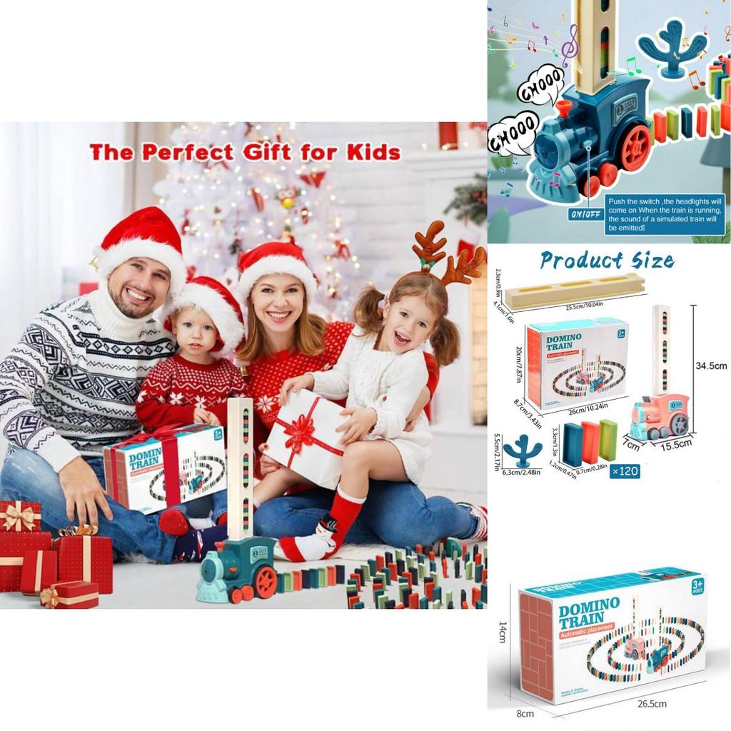 Multicolored Domino Train Set With Sound For Kids Educational Building Toys