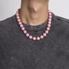 Handmade Pink Acrylic Beaded Necklace Fashion Choker Necklace Neck Chain Simple Clavicle Chain Statement Jewelry