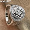 925 Sterling Silver Watch Round With Crystal 7-10 Ring Charm For Women Jewelry