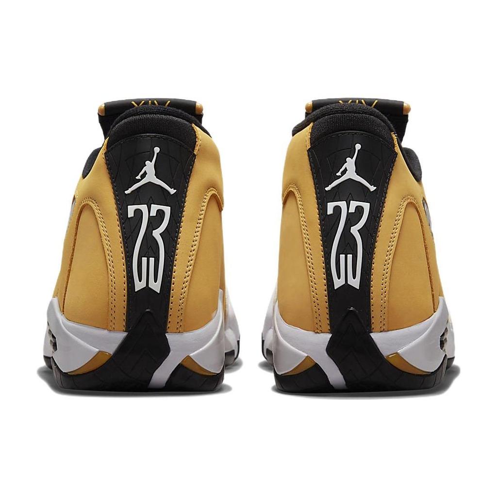 Zapatillas Air Jordan 14 Retro Ginger para Hombre Amarillo Jengibre Claro Negro 487471-701