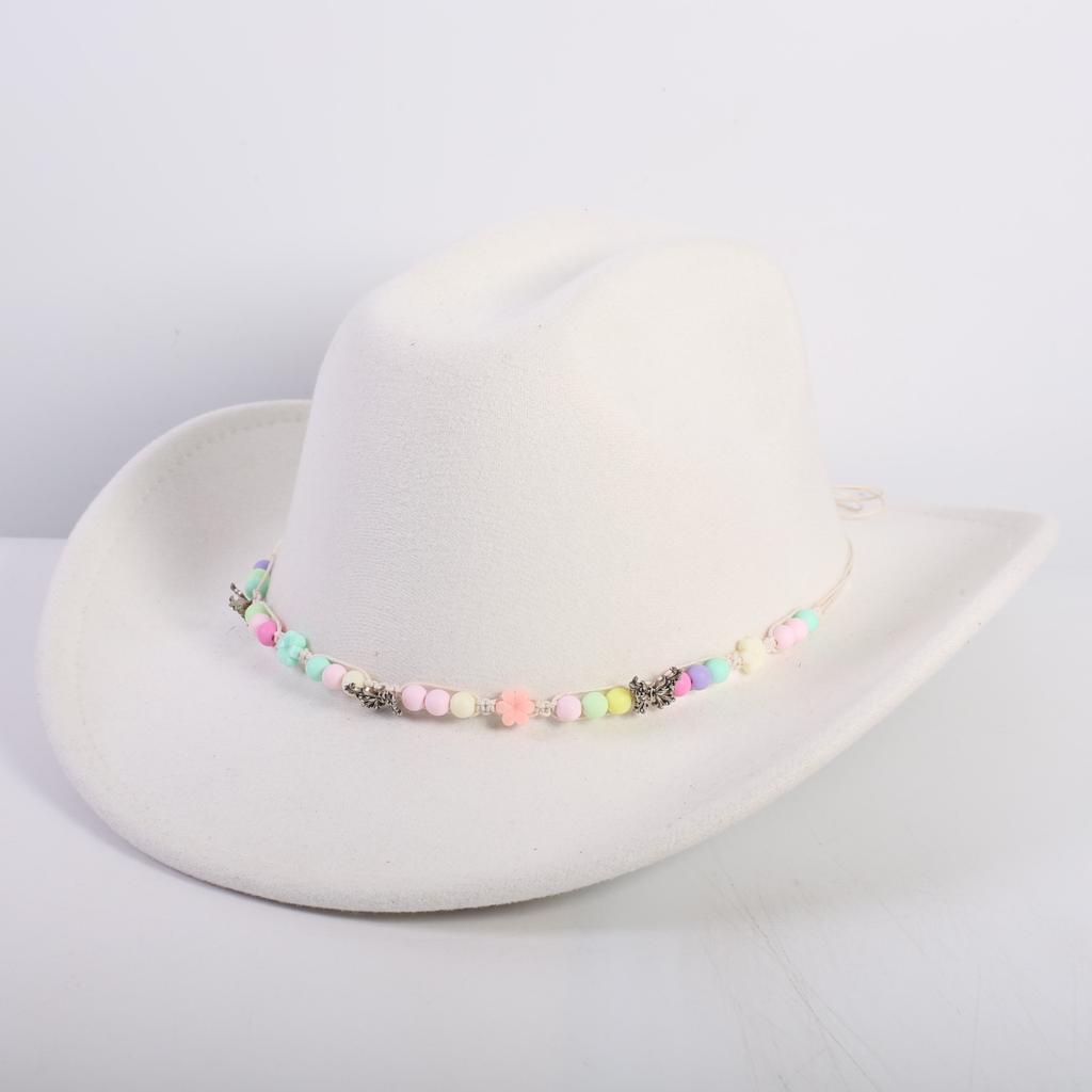 Popular European and American Fashion OL Style One-word Cowboy Hat Men's and Women's High-end Top Hat Jazz Hat Felt Hat