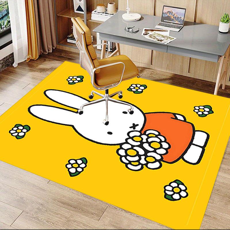 1PC rabbit flowers Anti-slip carpet, suitable for Office, bedroomand playrooms. It can also be used as a sofa footrest cover-W48