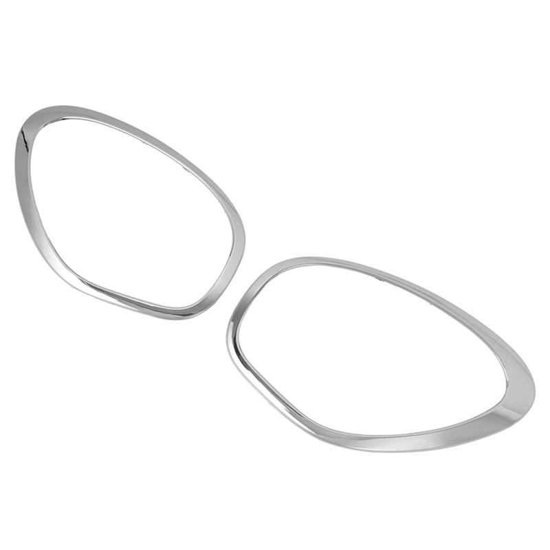 ABLZ-Chrome Trim Ring Bezel 1 Pair For Headlight For Mini Cooper Countryman Paceman 2011- 2016 LH& RH