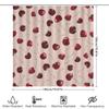 Tenda da Doccia con Stampa di Ciliegie, Decorazione Floreale Rossa Rustica per Bagni, Sfondo Rosa con Steli Verdi, Tessuto Impermeabile, Appendi