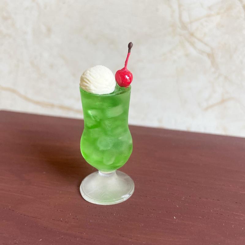 1Pcs Miniature Dollhouse Mini Tea Shop Honeydew Soda Hami Melon Ice Cream Cup Model Pretend Play Kitchen For Kids Toy Accessory