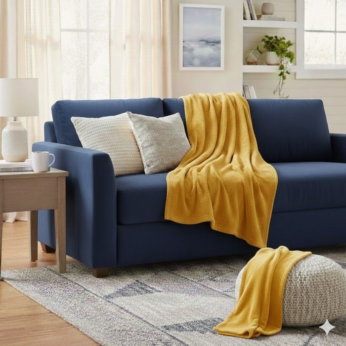 Plaid 180 x 230 cm Flanelle douceur Jaune